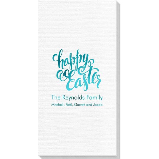 Calligraphy Happy Easter Deville Guest Towels